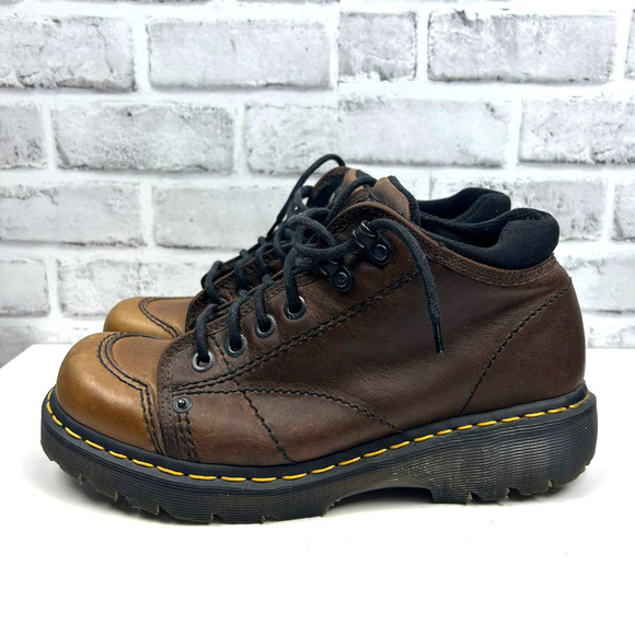 Dr. Martens Vintage Made in England Chunky Leather Brown Lace Up Boot Y2K Sz UK8 main image 6